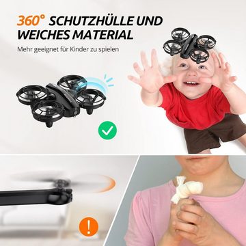 Tomzon Kinderdrohne mit Kamera, Anfängerdrohne unter 100g für Indoor Drohne (1080P HD, mit 3AkkusLangeFlugzeitPropellerschutzRotation Geschenk Jungen Mädchen)