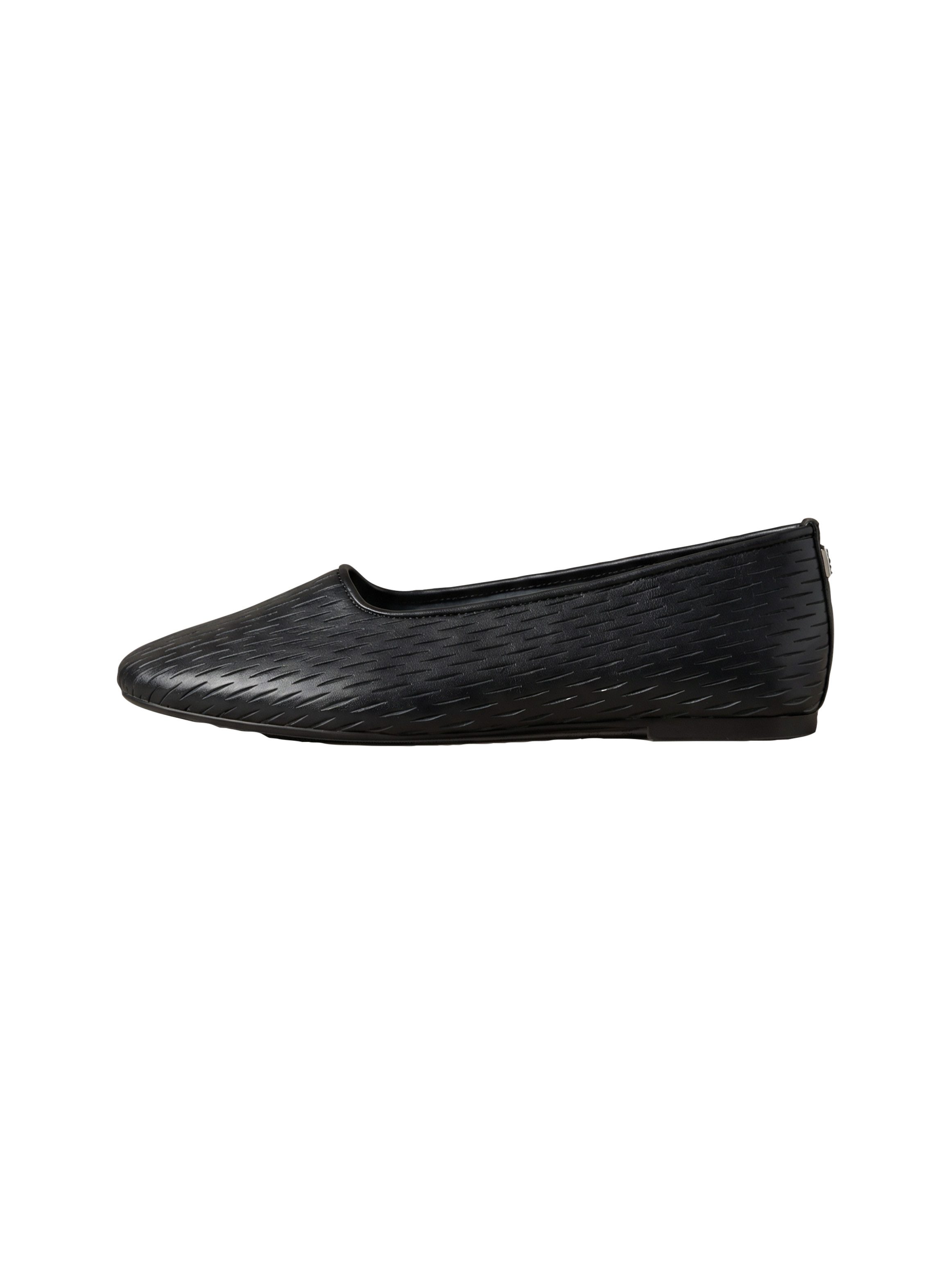 Calvin Klein OBLIQUE BALLERINA CUT LTH Ballerina Schlupfschuh, Flats, Loafer mit Textur, schmale Form