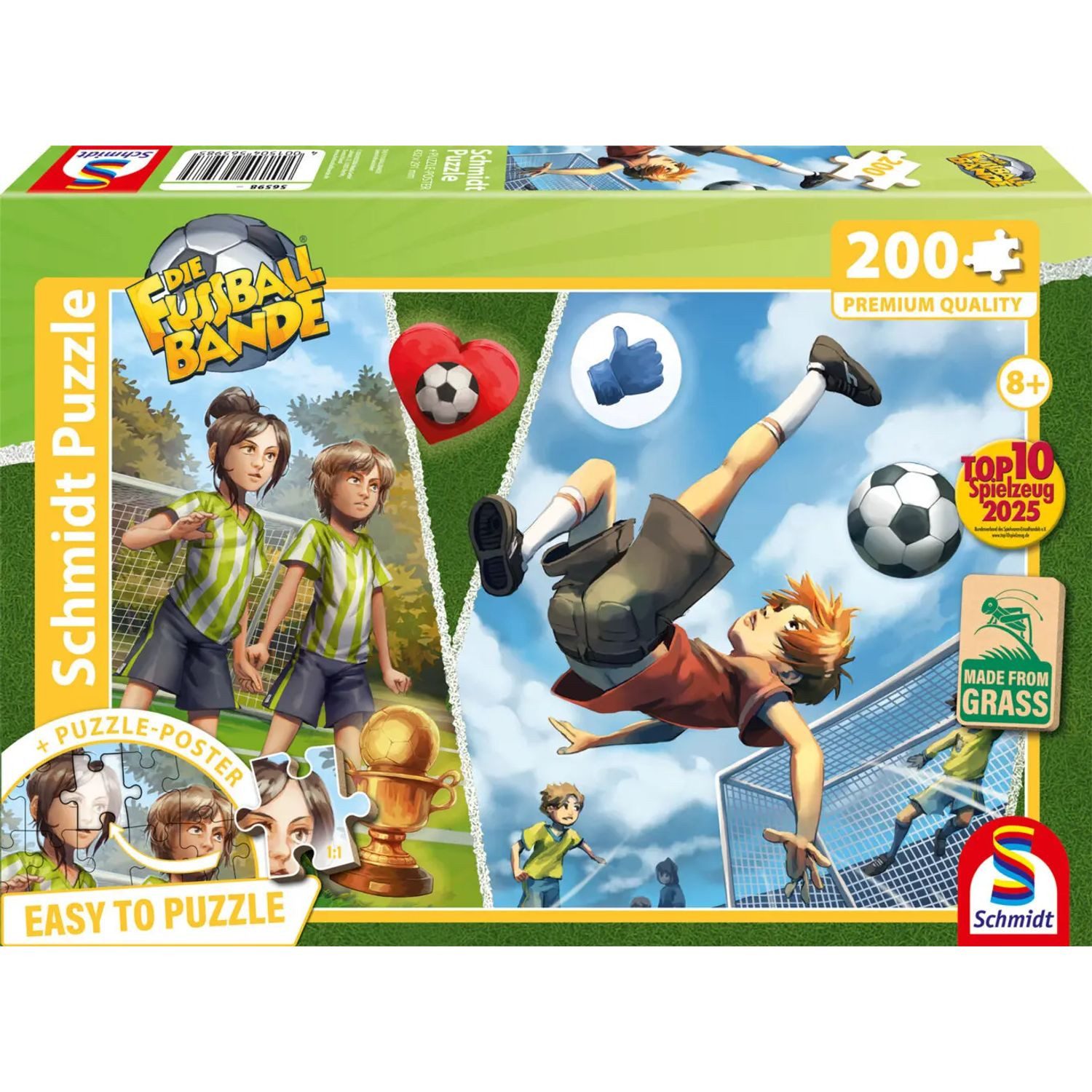 Schmidt Spiele Puzzle Die Fussballbande, Leons Fallrückzieher, 200 Teile, 200 Puzzleteile