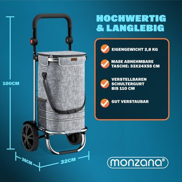 monzana Einkaufstrolley, 2in1 56L bis 50 kg klappbar abnehmbare Tasche Handwagen Einkaufswagen