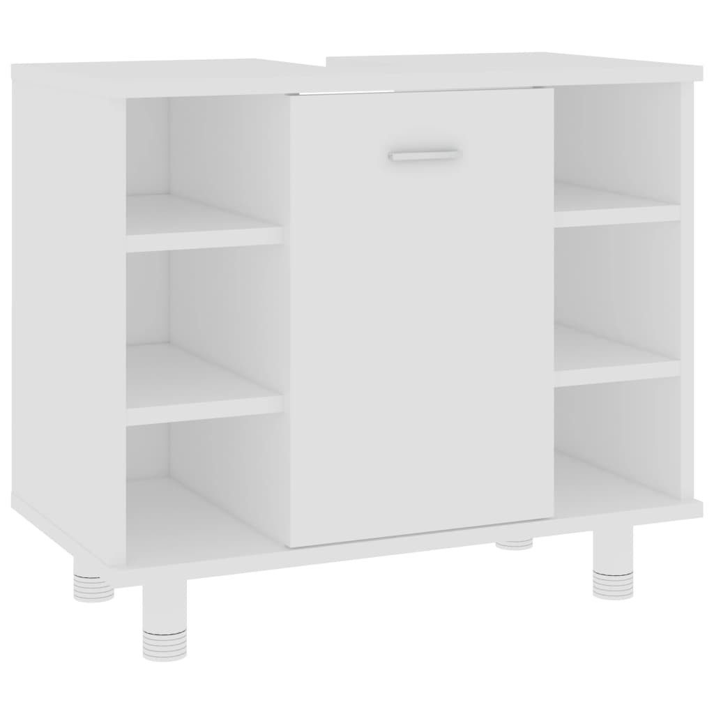 vidaXL Badkommode, Badezimmerschrank Weiß 60x32x53,5 cm Holzwerkstoff
