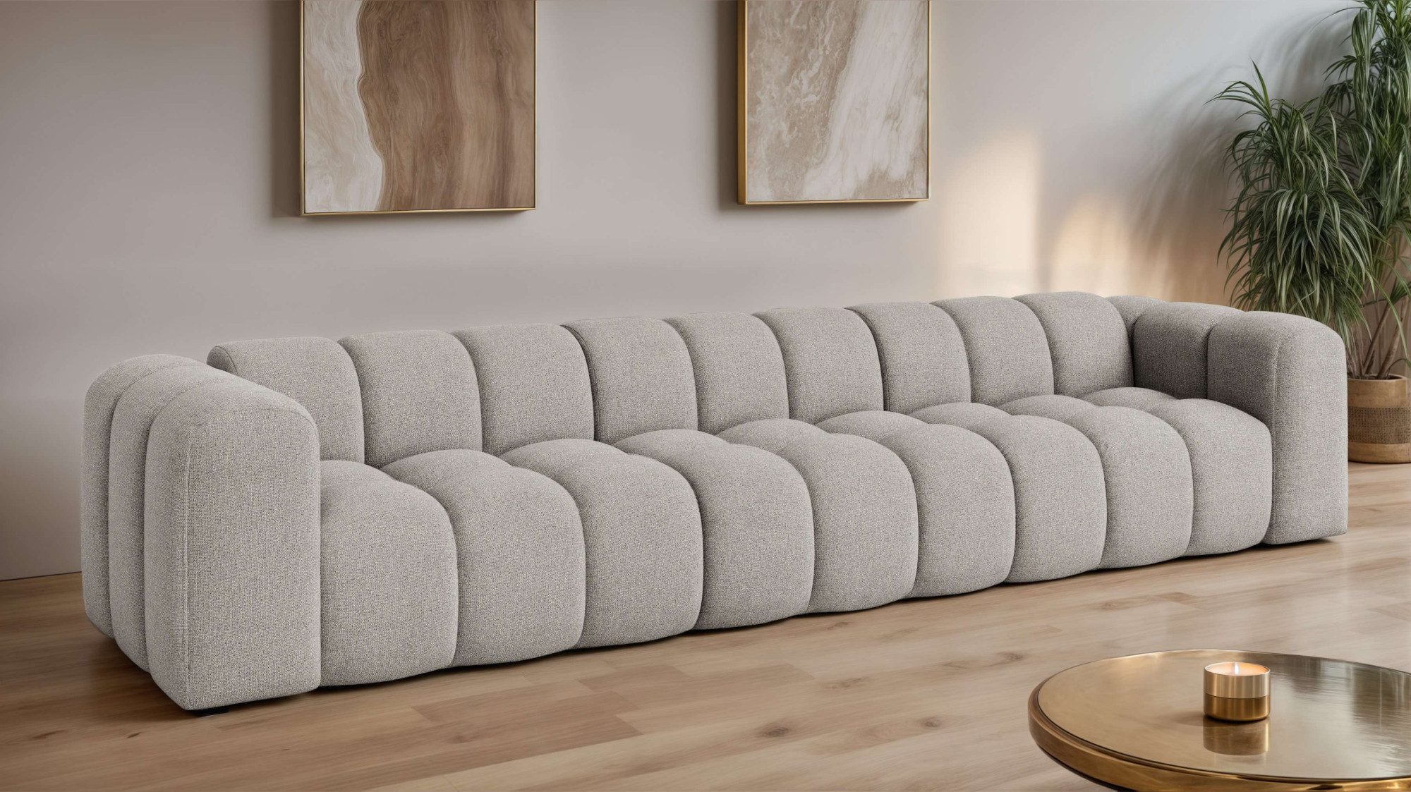 OTTO home Big-Sofa XL KALLIE Design-Sofa mit Steppung, Bubble-Optik, Breite 340 cm, moderne Steppung, hoher Sitzkomfort und modernes Design