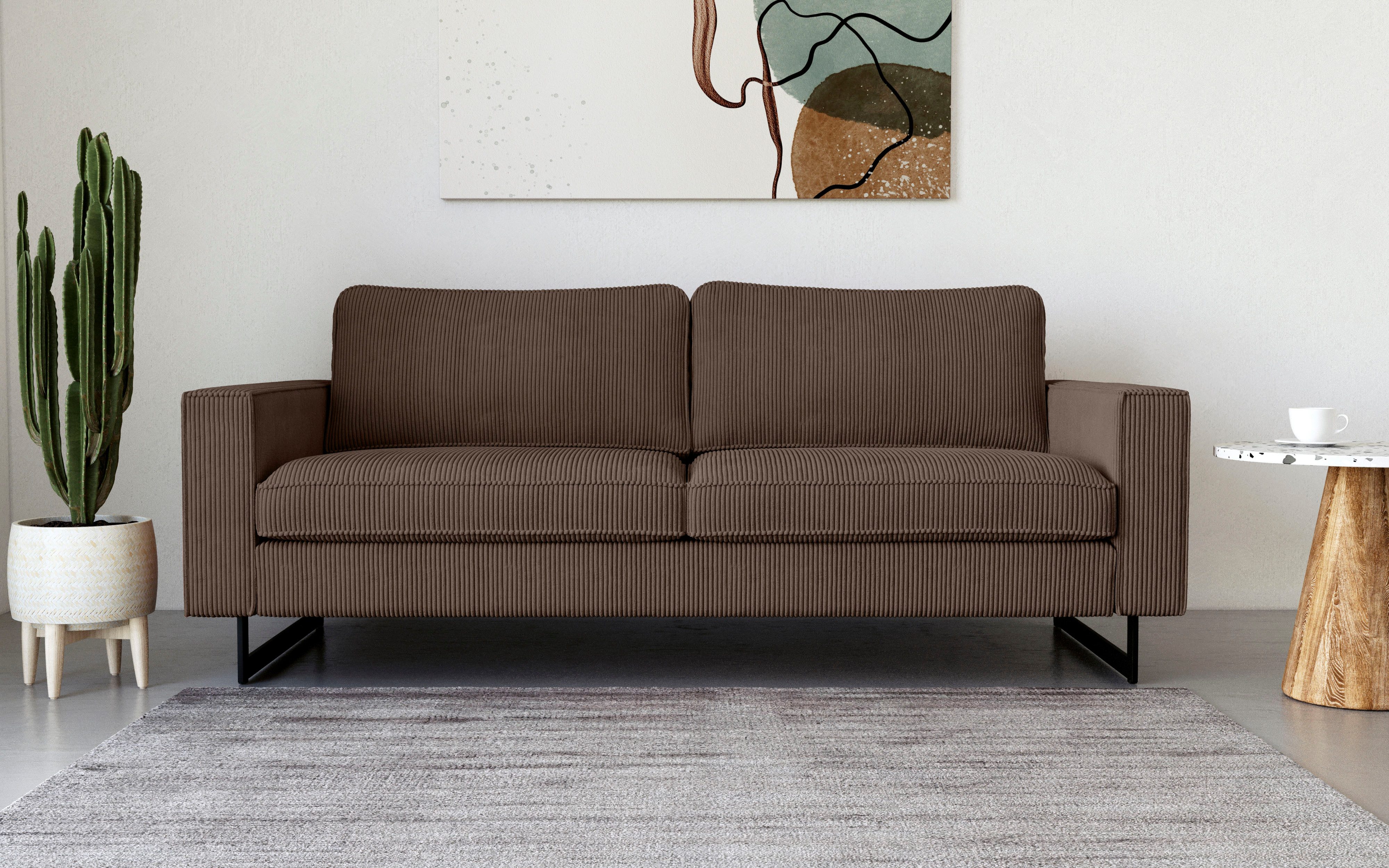3-Sitzer Maxi-Ausführung Pinto, 236 cm, Cord, Chenille, Lederoptik