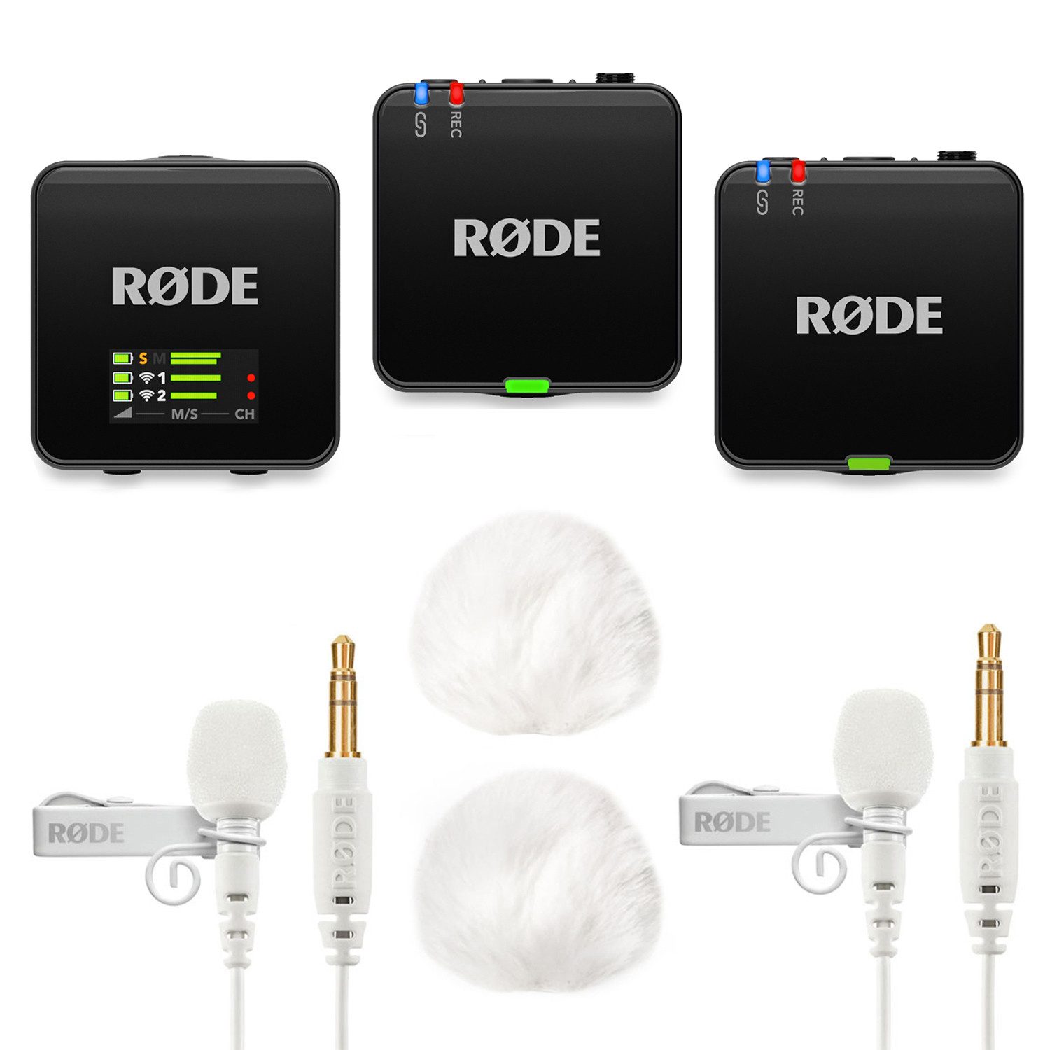 Rode Wireless GO Gen 3 mit 2x Lavalier GO WH und 2x WS05WH Digitales Aufnahmegerät