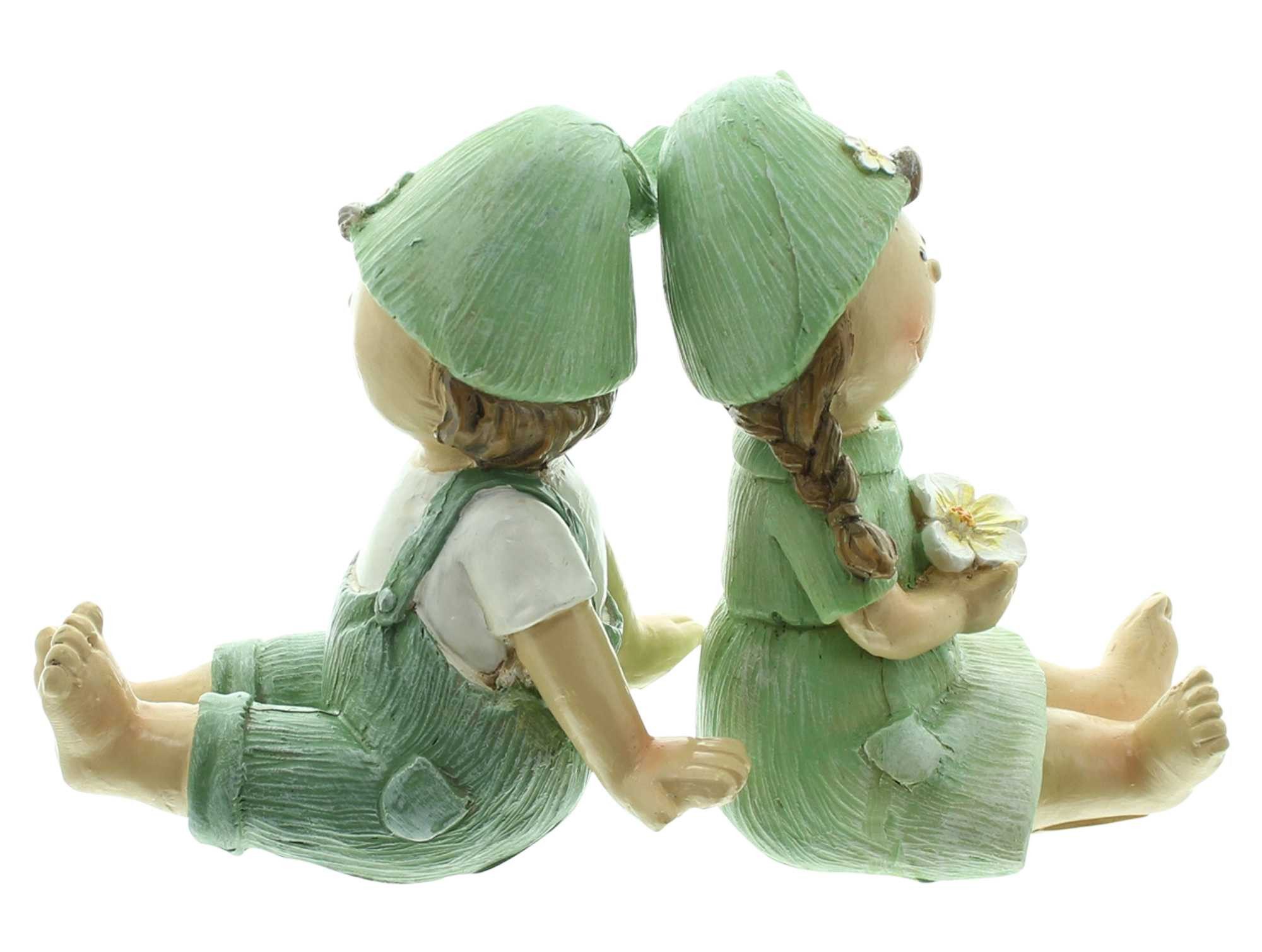 Dekoleidenschaft Dekofigur "Frühling" Junge und Mädchen, Gartendeko wetterfest für Draußen, Figur (2 St., im Set), Gartenfigur aus Polyresin, Figurenset – Bild 4 von 5