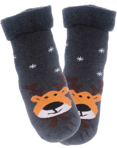 Martinex Thermosocken Socken für Weihnachten warme Weihnachtssocken 35 38 39 42 weiche warme Frottee Strümpfe