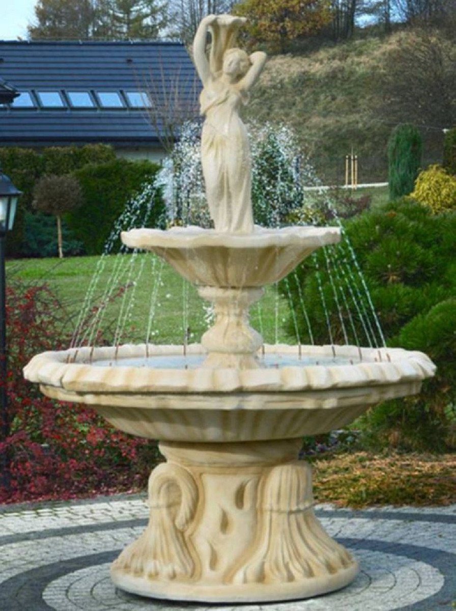 Casa Padrino Gartenbrunnen Jugendstil Springbrunnen Frau mit Vase