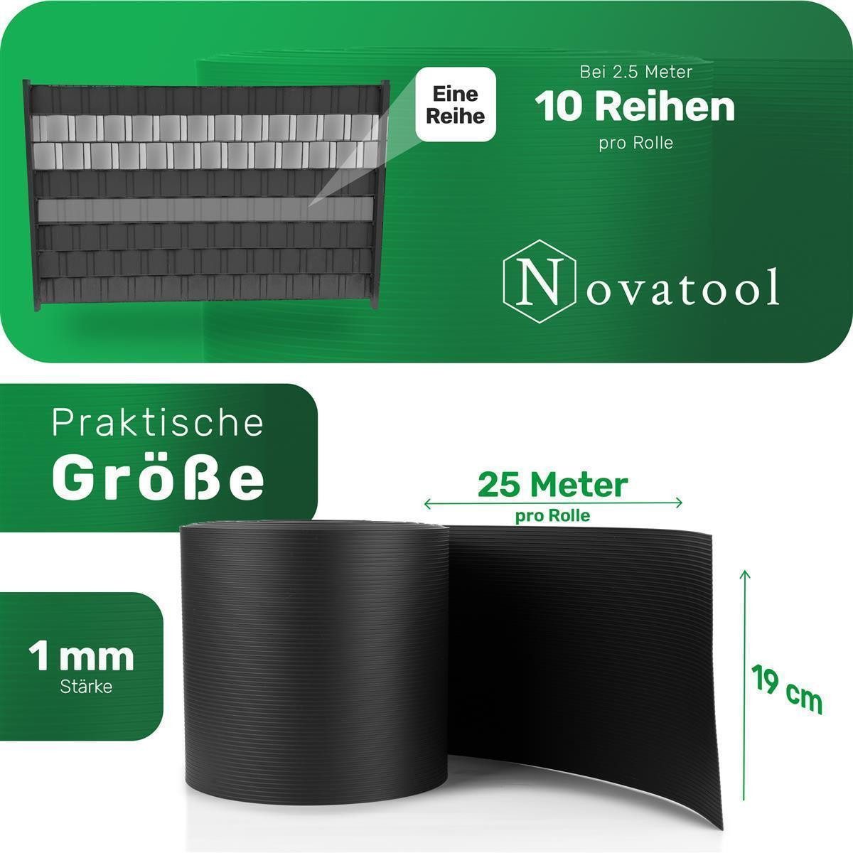 Novatool Doppelstabmattenzaun -, (1-St), Sichtschutzstreifen-Rolle günstig online kaufen