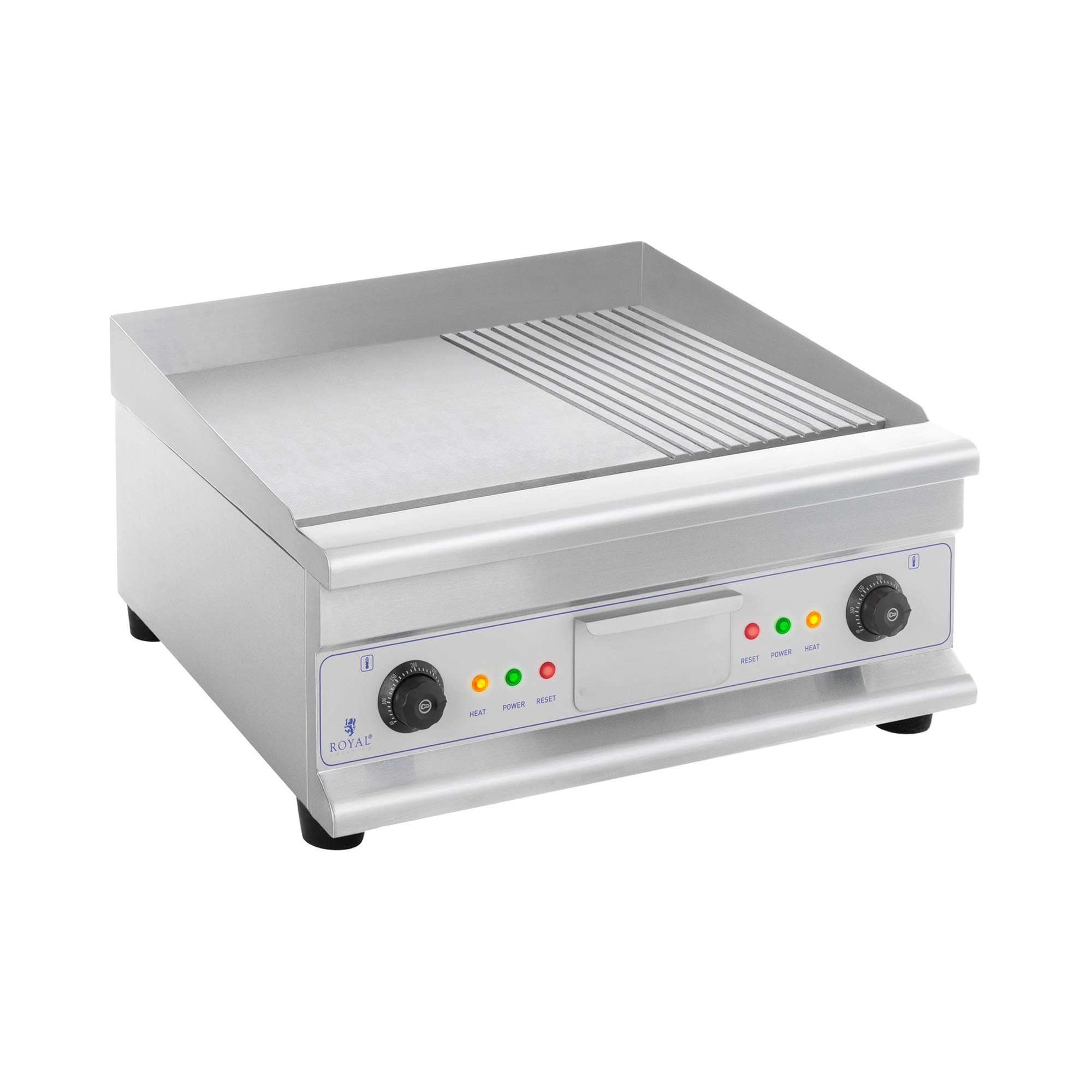 Royal Catering Elektrogrill Doppel Grillplatte 60 cm glatt & geriffelt Griddleplatte Gastrobräter, 6400 W