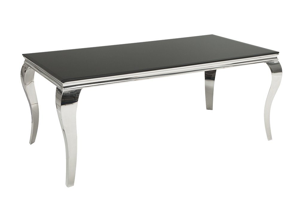 MODERN Esstisch 180cm Opalglas aus Tischplatte Edelstahl-Beine · schwarz, riess-ambiente BAROCK