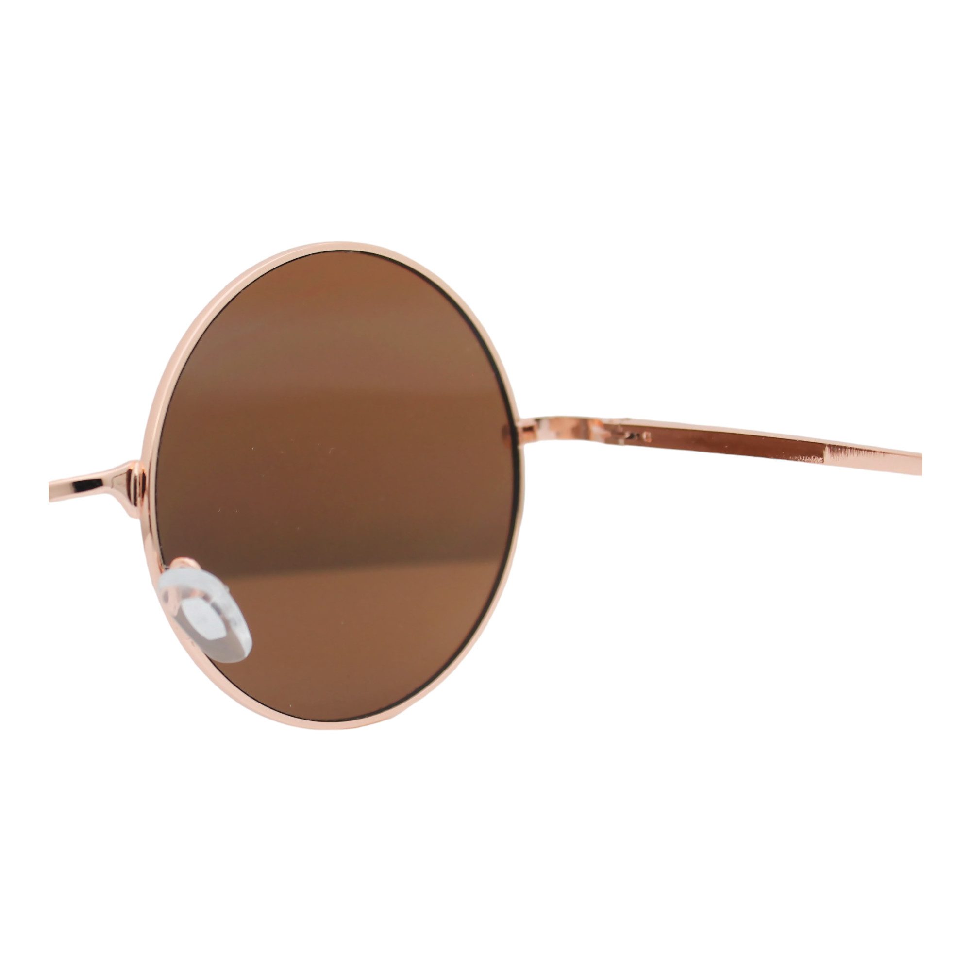 Rennec Sonnenbrille (Große Runde Brille inklusive Brillenbeutel) Nickelbrille mit Federscharniere und getönten Gläsern