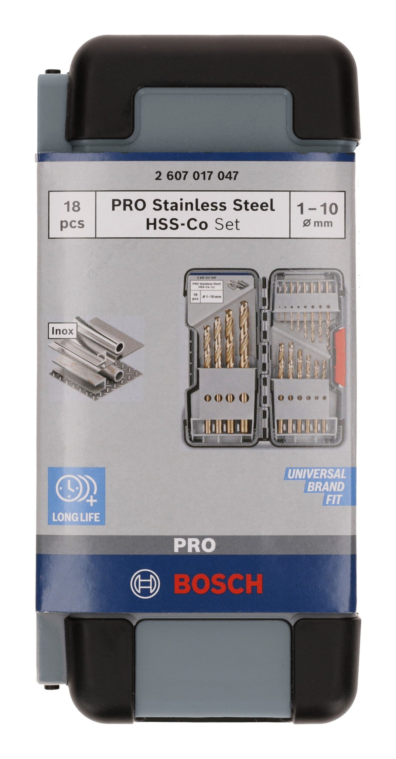 BOSCH Metallbohrer Pro Stainless Steel, (18 Teile), HSS-Co Set, 18-teilig