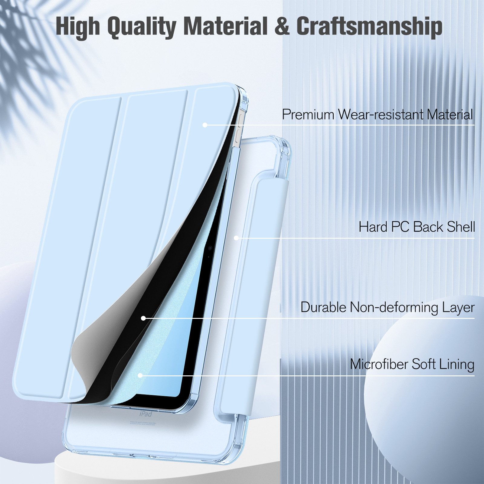 Fintie Tablet-Hülle für iPad 11. Generation 2025 (A16) 11 Zoll, iPad 10. Generation 2022 10.9 Zoll, Ultradünn Case mit transparenter Rückseite Abdeckung, Auto S – Bild 5 von 5
