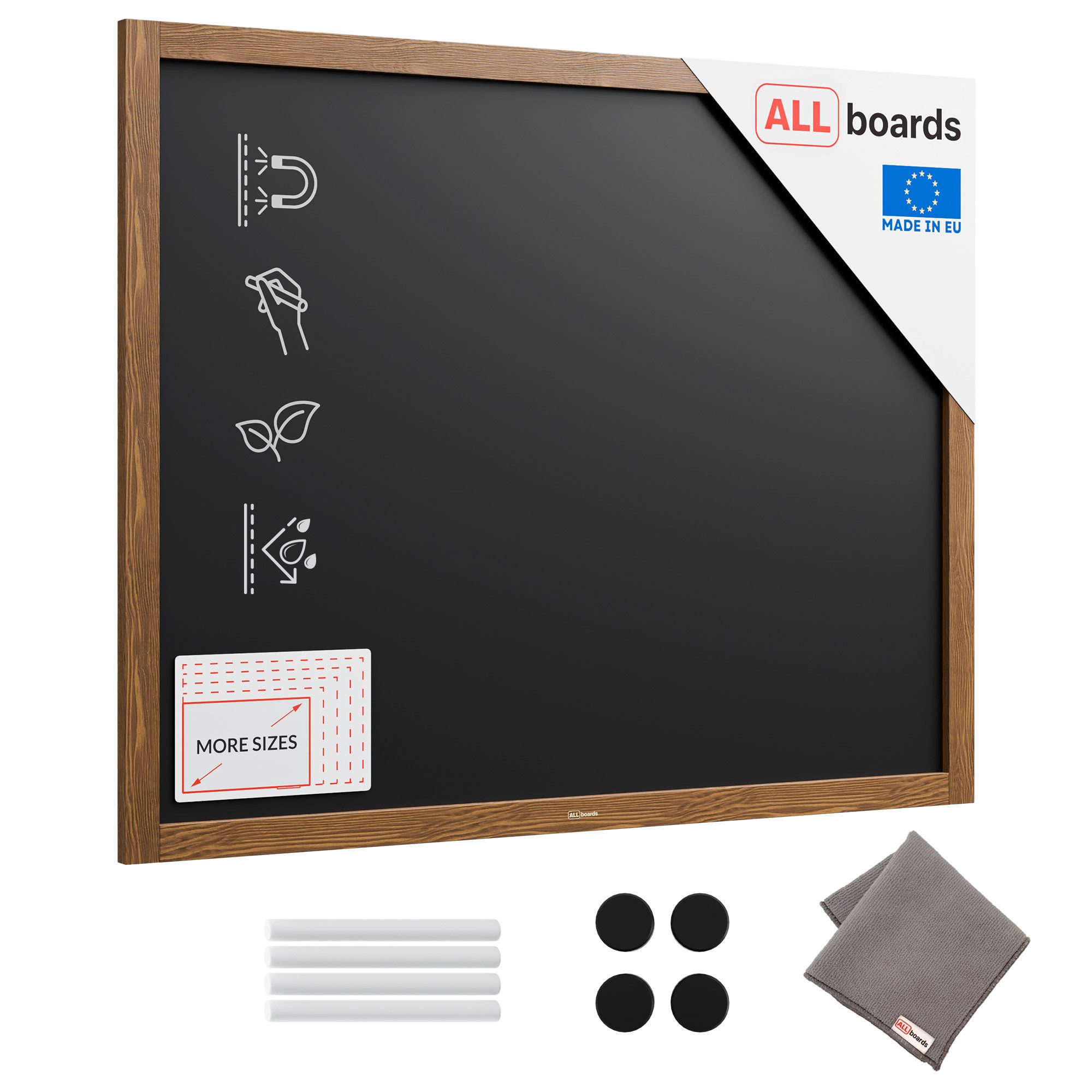 ALLboards Tafel ALLboards Kreidetafel Holzrahmen Schreibtafel Wandtafel