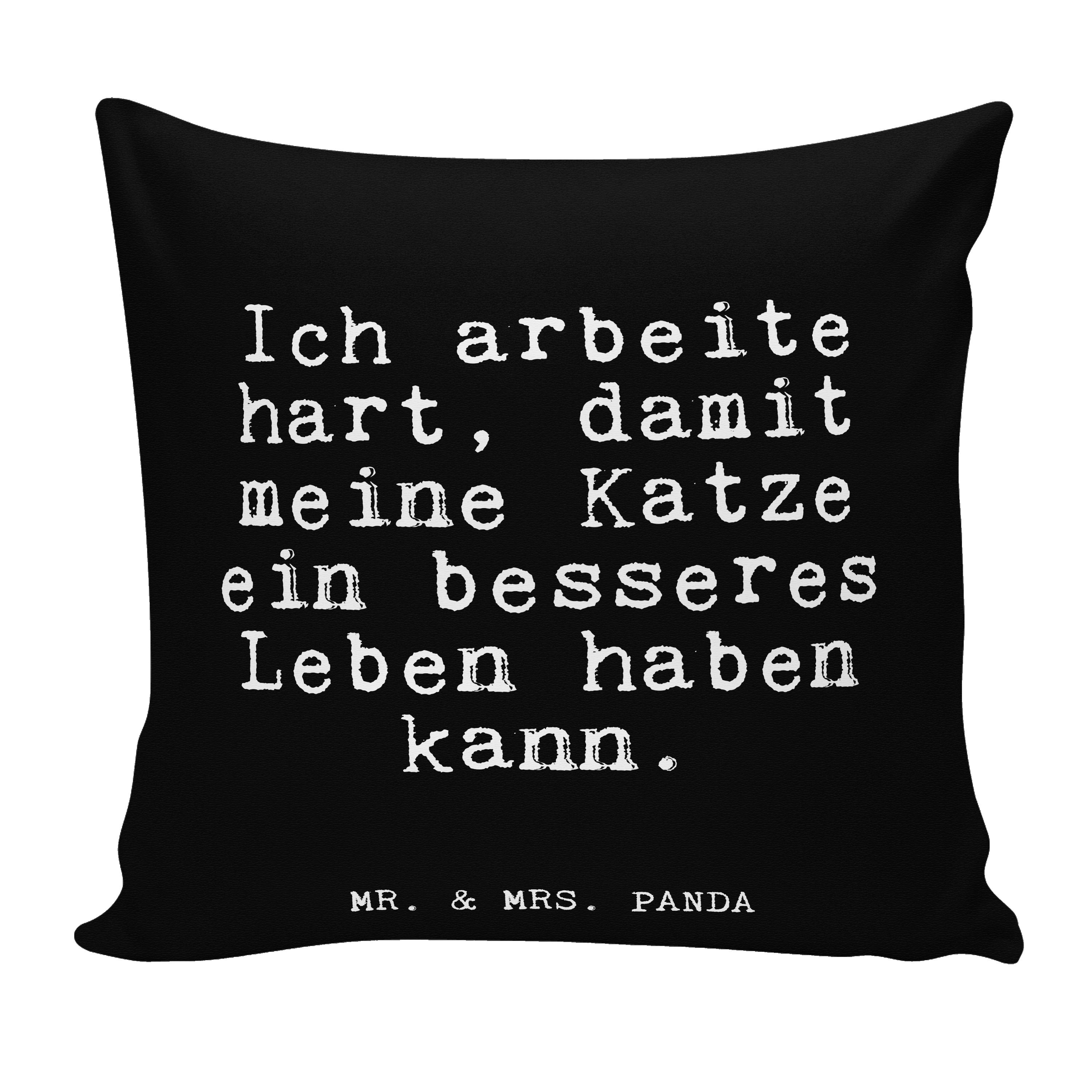 Mr. & Mrs. Panda Dekokissen »Ich arbeite hart, damit... Schwarz