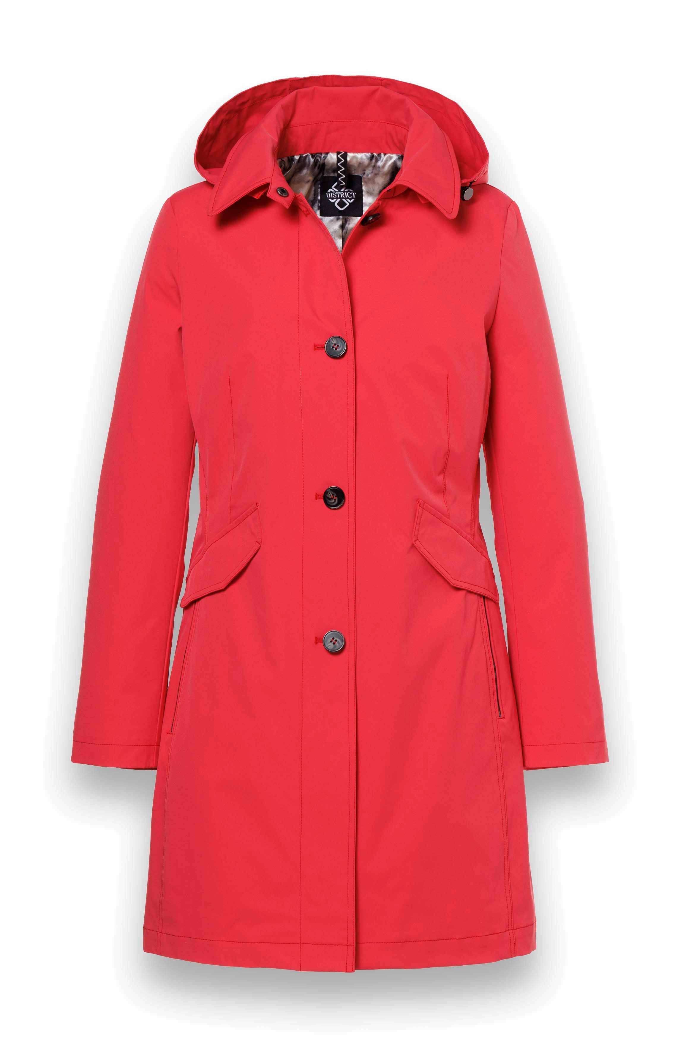 District Funktionsjacke Übergangsjacke (Parka) Lotus mit Kapuze rot Damen