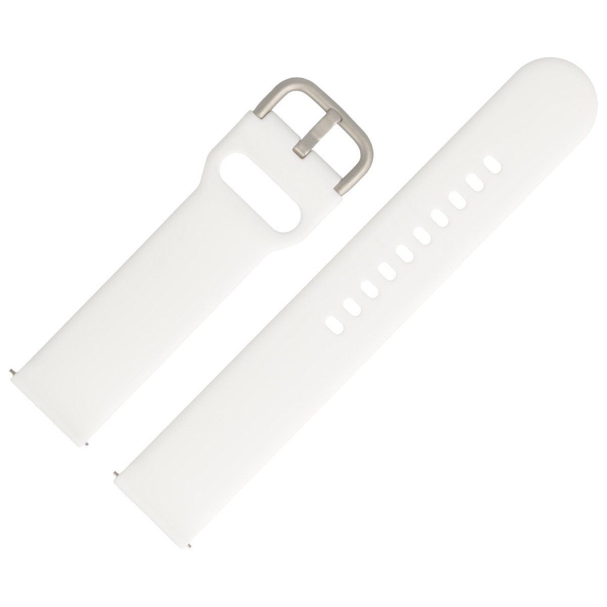 MARBURGER Uhrenarmband 20mm Silikon Fitness Smartwatch XL Extra Lang Weiss