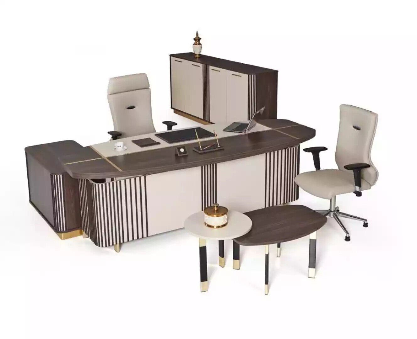 JVmoebel Eckschreibtisch Moderne Arbeitszimmer Einrichtung Büromöbel Designer Office Möbel 3tlg, Made In Europe