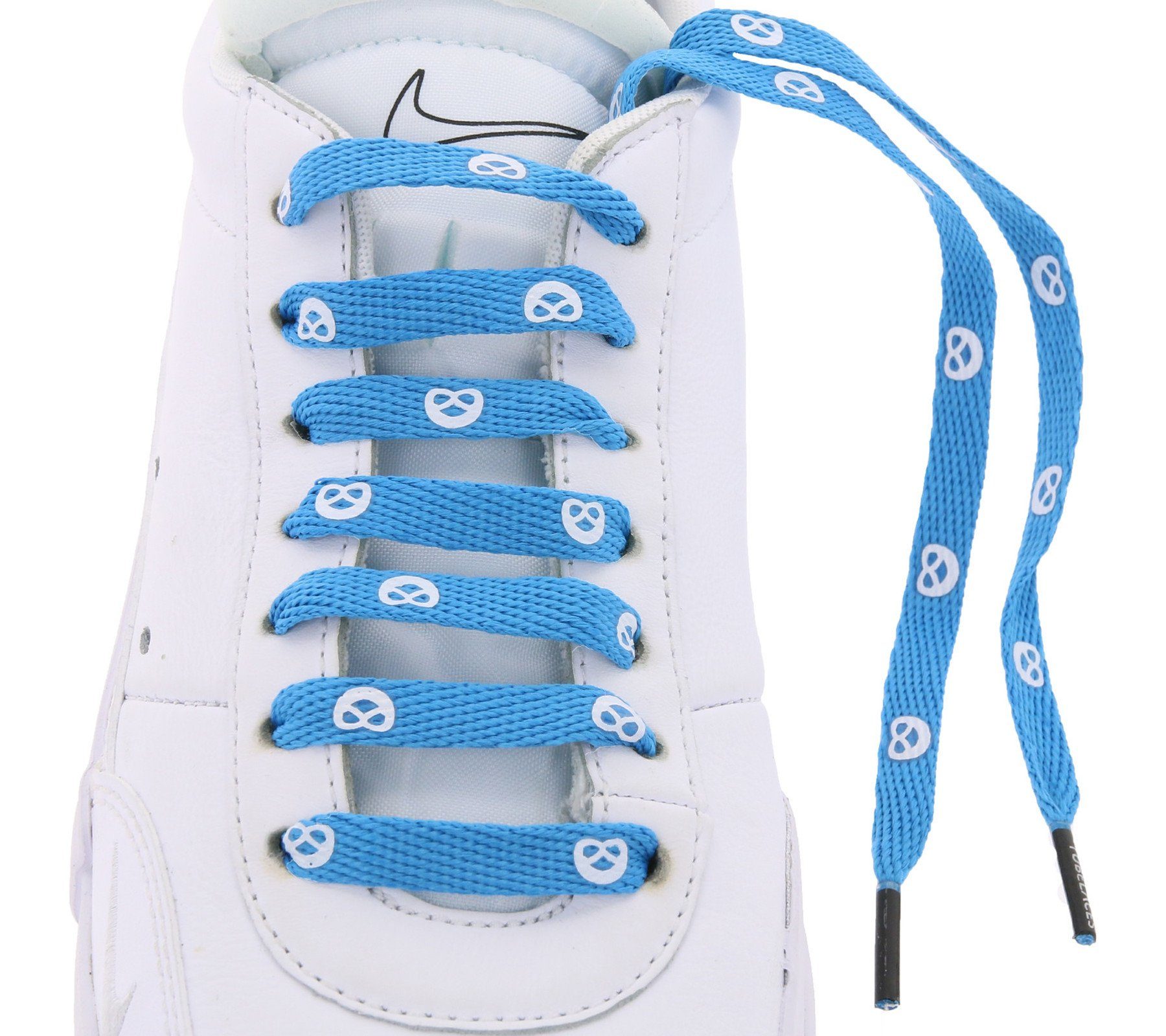 Tubelaces Schnürsenkel TubeLaces Schuhe Blau/Rot Schnürbänder Schnürsenkel zweifarbige Schnürbänder Brezn