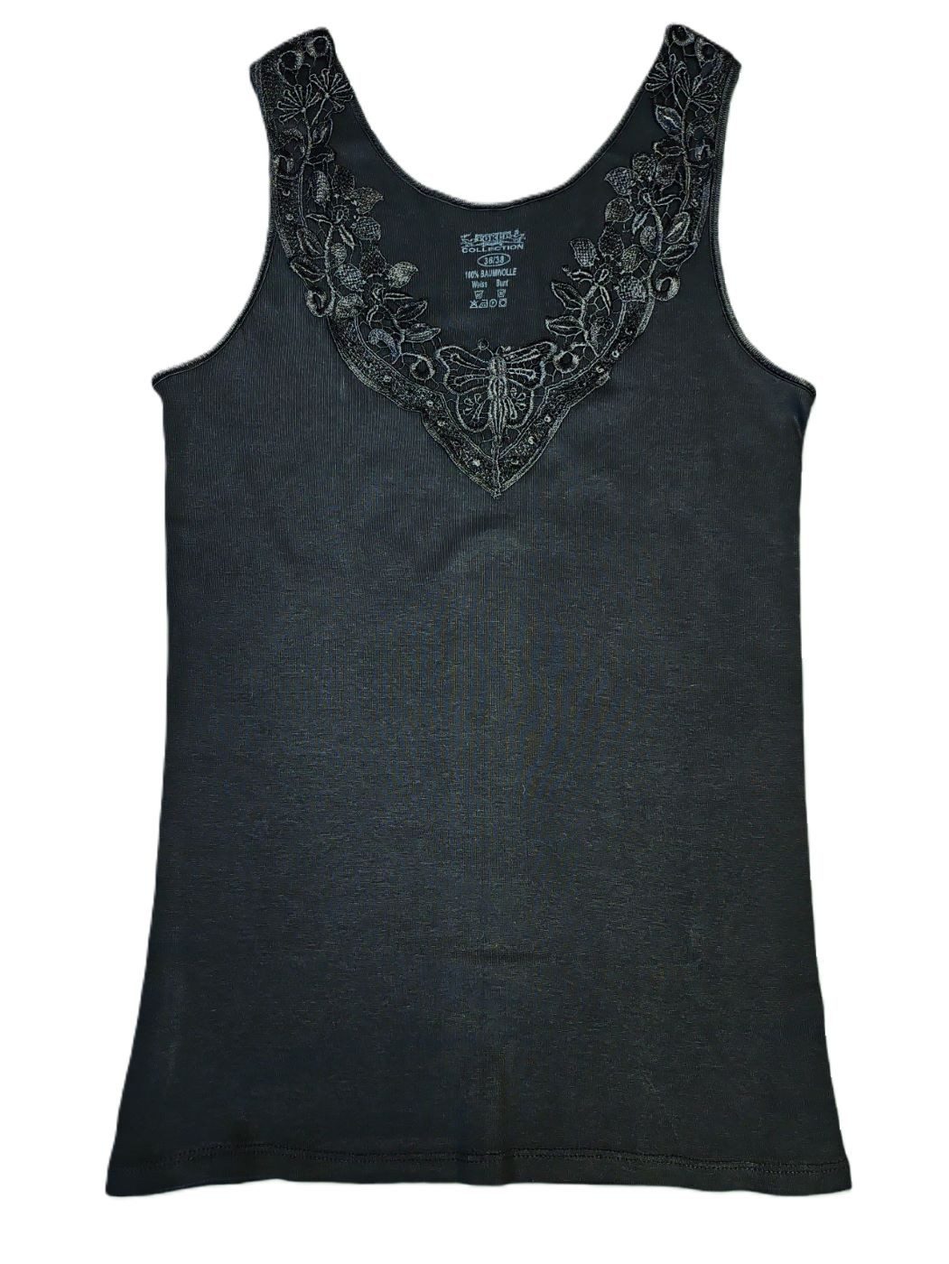 Toker Collection® Achselhemd Damen Unterhemd mit extra breiter Spitze (1 Stück, einzeln gepackt) Spitze in vielen Varianten