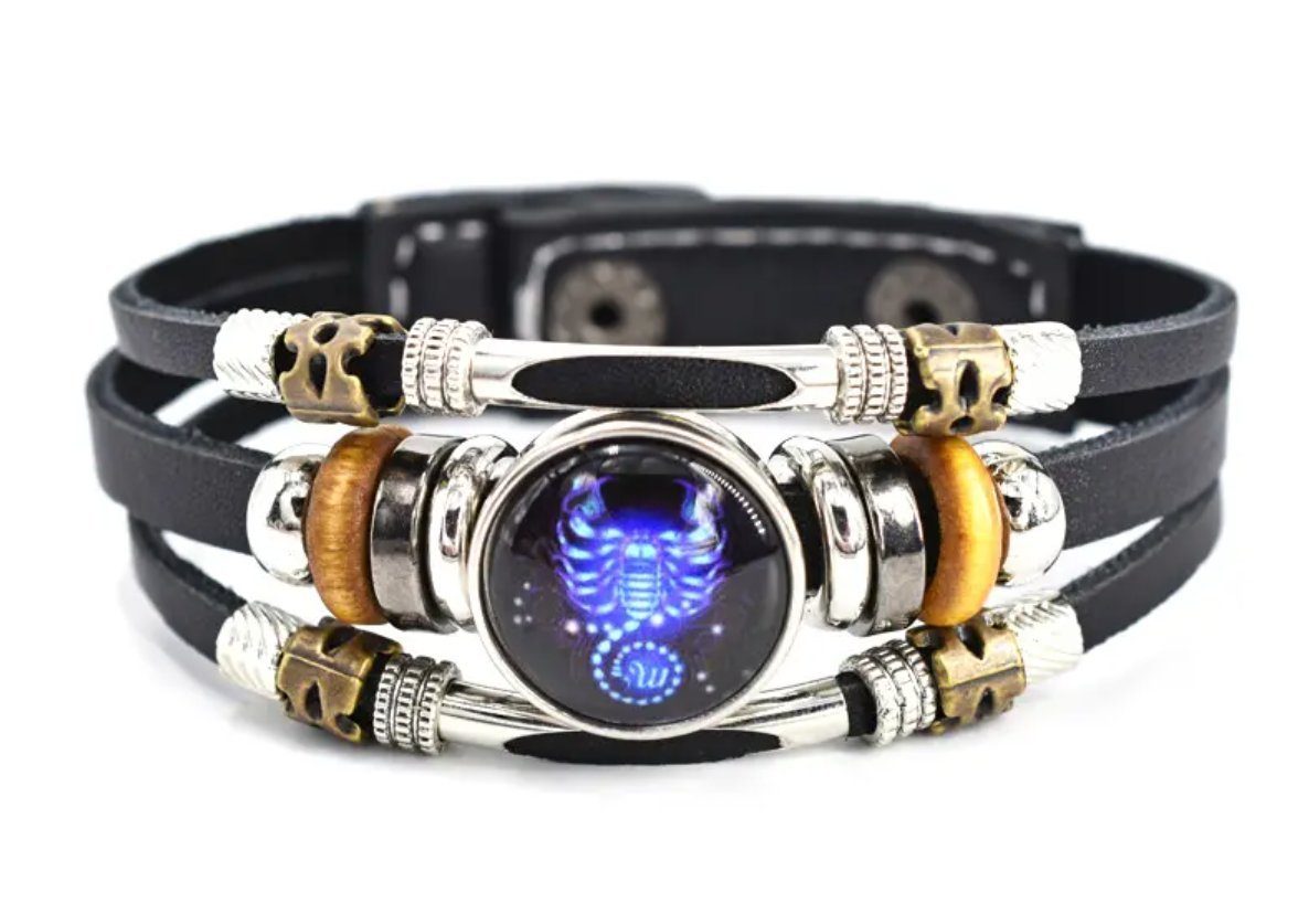 Stelby Armband mit Gravur Armband Sternzeichen Skorpion mit 3D Gravur im Glas (Weihnachtsgeschenk, Geburtstagsgeschenk, Valentinstaggeschenk, modern, minimalistisch), langlebig, pflegeleicht, unisex