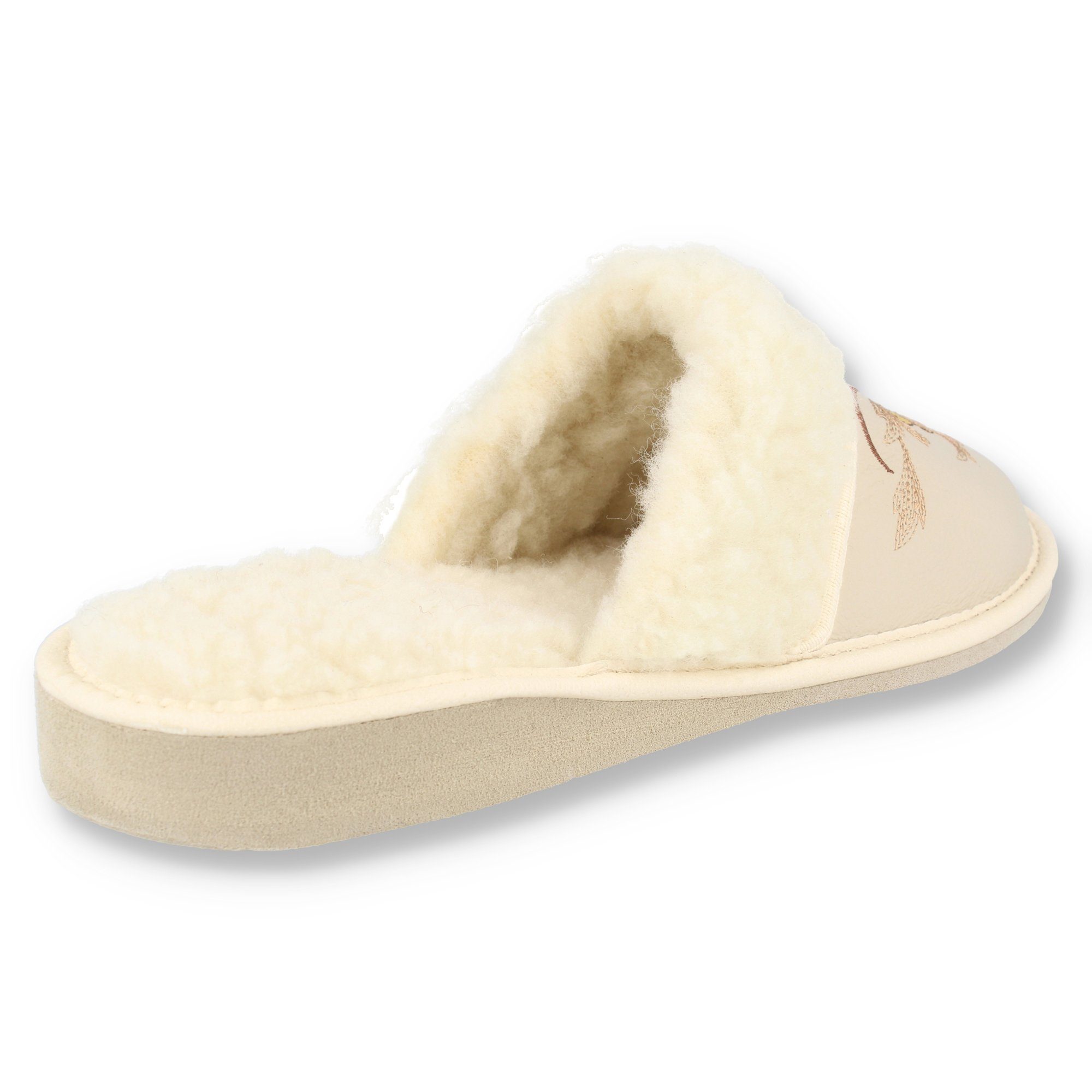 filsko Vara Hübsche Winter Pantoffeln mit Schafwolle für Damen Hausschuh – Bild 5 von 5