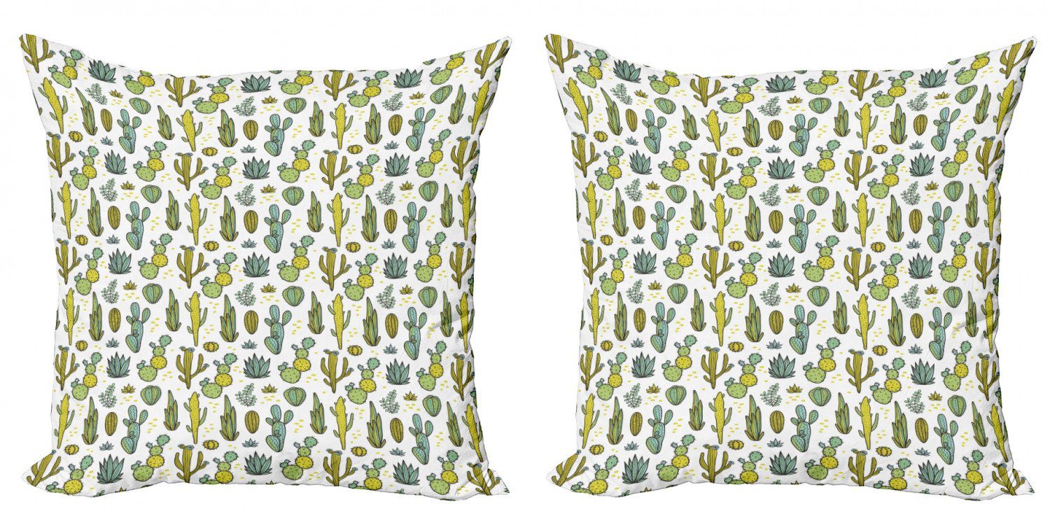 Kissenbezüge Modern Accent Doppelseitiger Digitaldruck, Abakuhaus (2 Stück), Kaktus Tropisches Laub Motiv