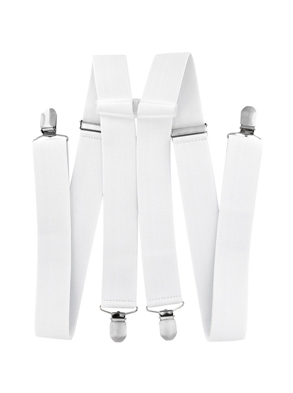 axy Hosenträger Herren Hosenträger 4 Stabile Clips H-Form einfarbig 3,5cm Breit verstellbar und elastisch 120cm Lang