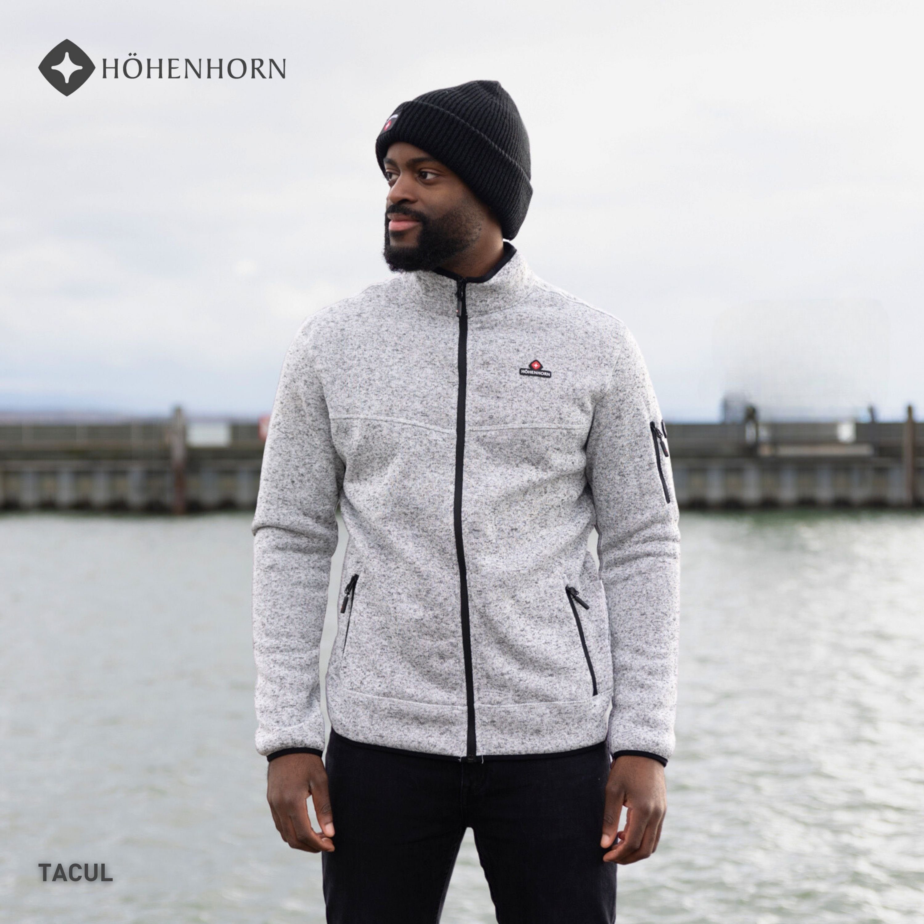 Höhenhorn Strickfleecejacke Herren Jacke Fleece für Männer Strickfleece Outdoor Sweatshirt auch in Großen Größen verfügbar, angenehm weiche Innenseite