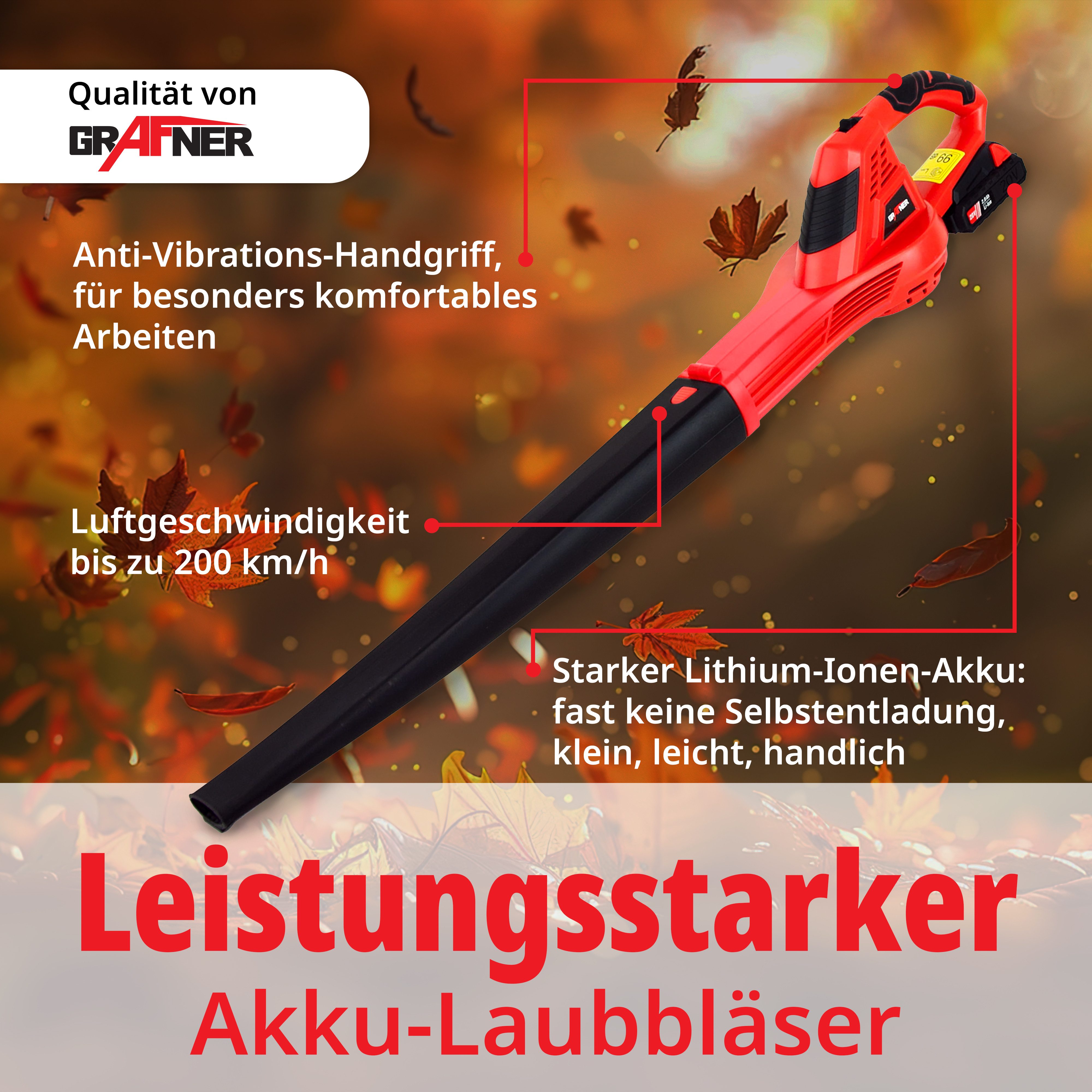 Grafner Akku-Laubbläser Laubbläser mit Akku Laubgebläse 20V mit Ladegerät B günstig online kaufen