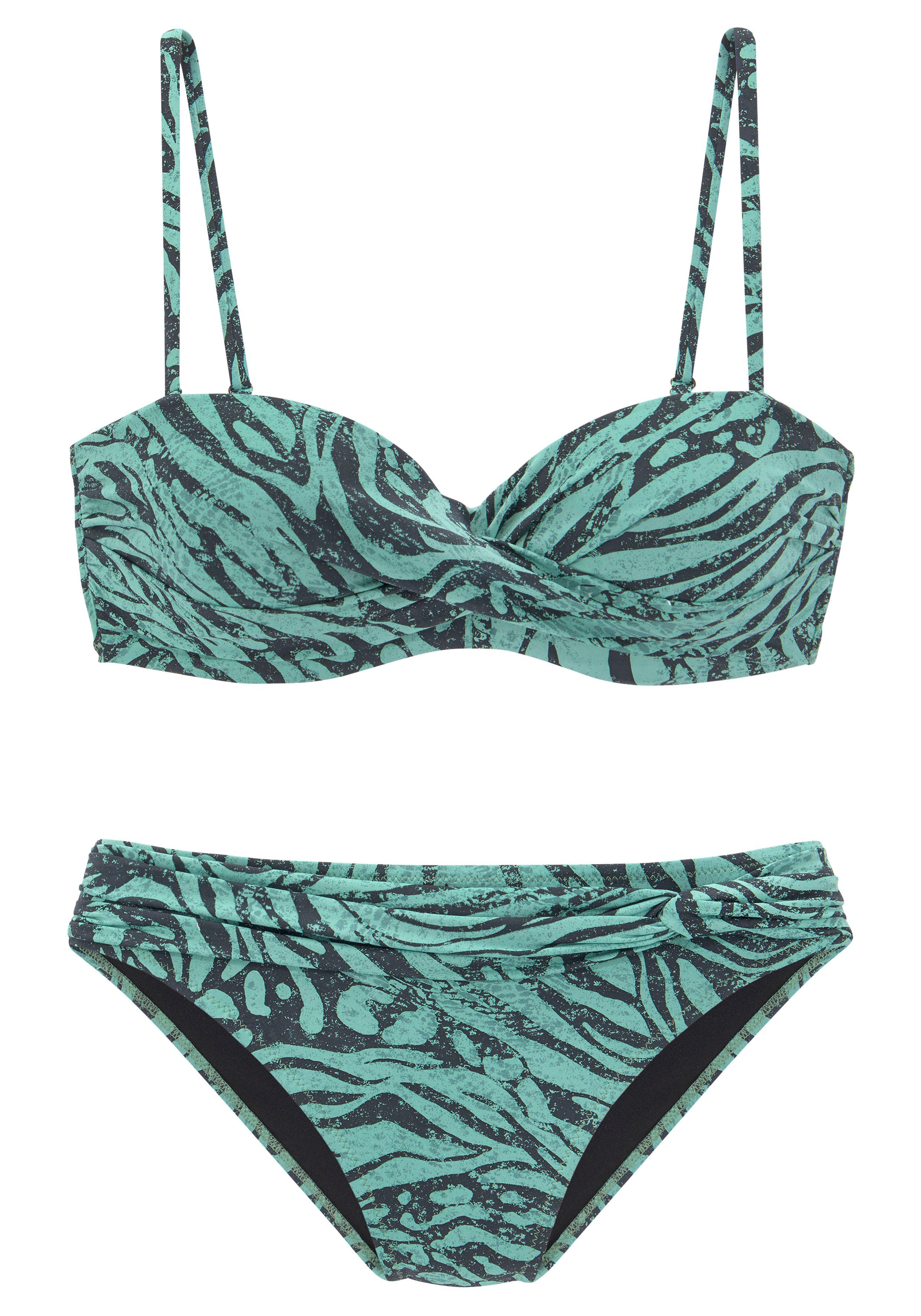Bruno Banani Bügel-Bandeau-Bikini in trendigem Animalprint günstig online kaufen