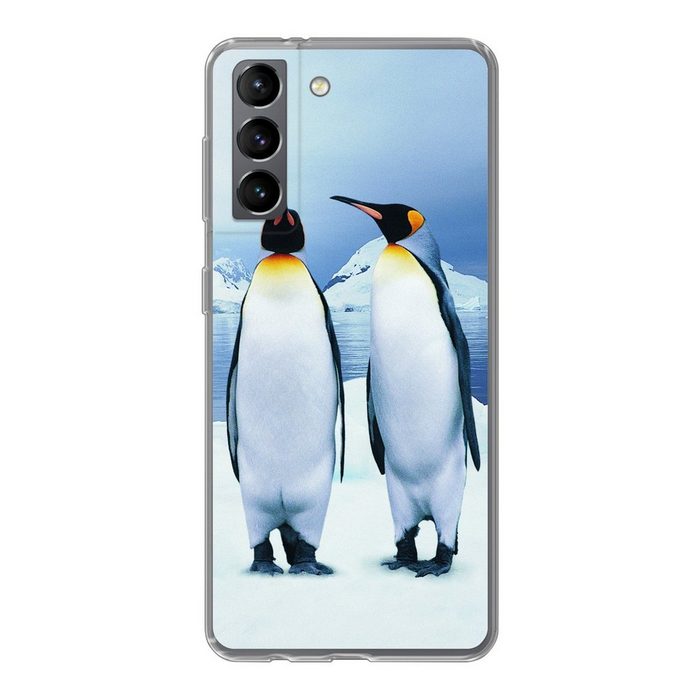 MuchoWow Handyhülle Drei Pinguine Porträt Phone Case Handyhülle Samsung Galaxy S21 Silikon Schutzhülle