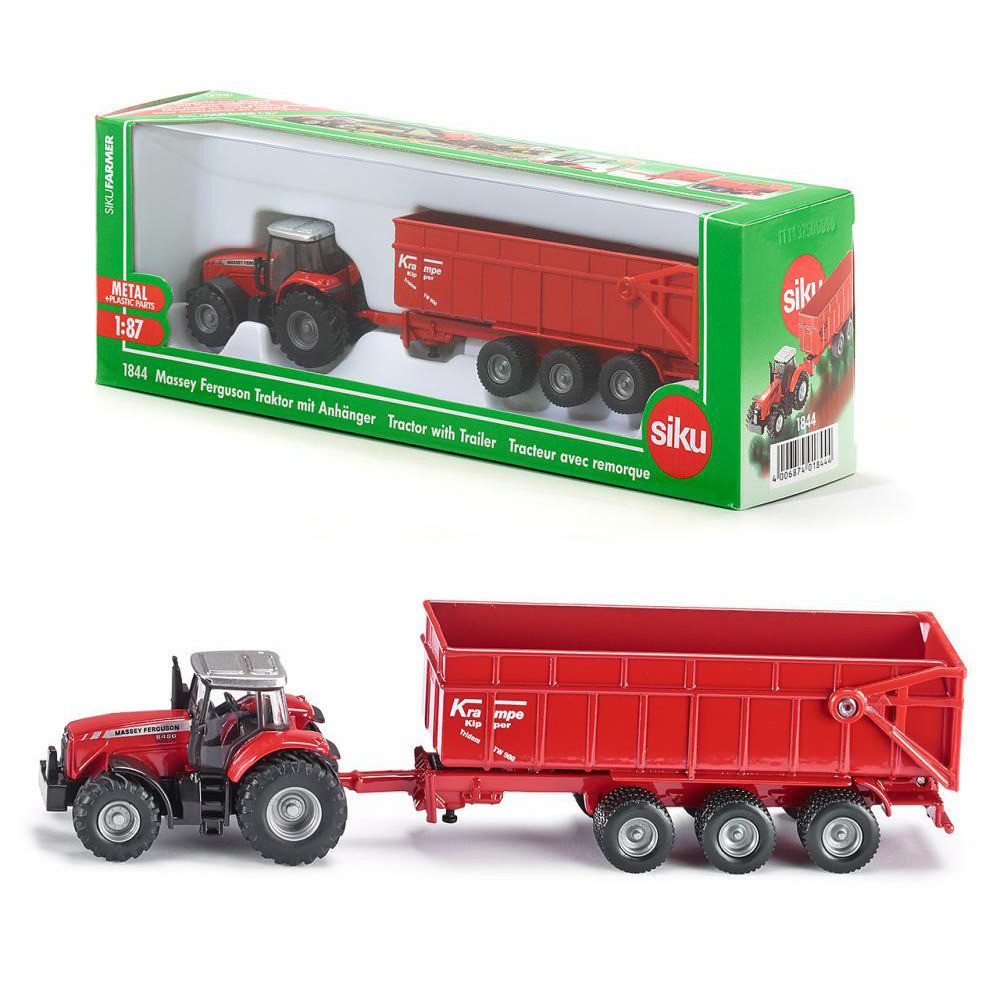 Siku Modellauto siku Massey Ferguson mit Anhänger 1:87