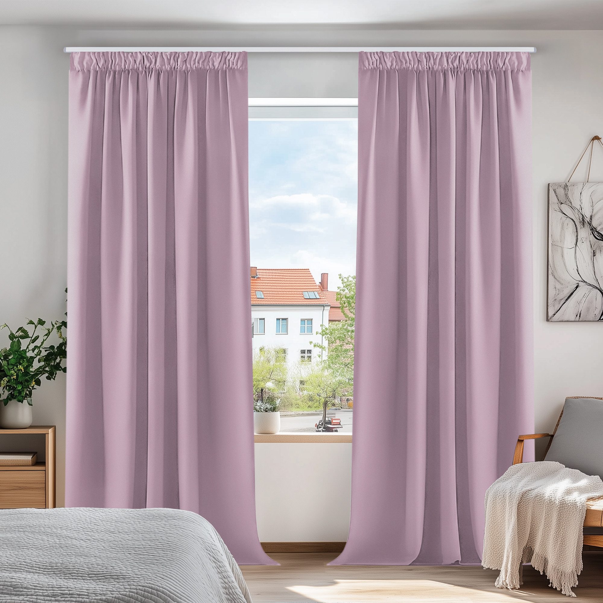 Deconovo Verdunkelungsvorhang Gardinen mit Kräuselband Blickdicht Vorhänge Wohnzimmer 2er Set, Vorhang Verdunkelung Vorhänge Kälteschutz Schlafzimmer Thermovorhang