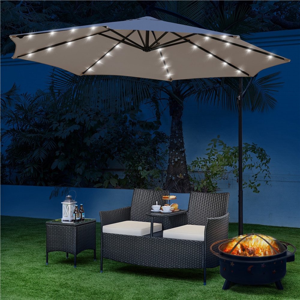 Yaheetech Balkonset 2-Sitzer Polyrattan Gartenbank, Gartenstuhl aus PE-Rattangeflecht Bistro-Set