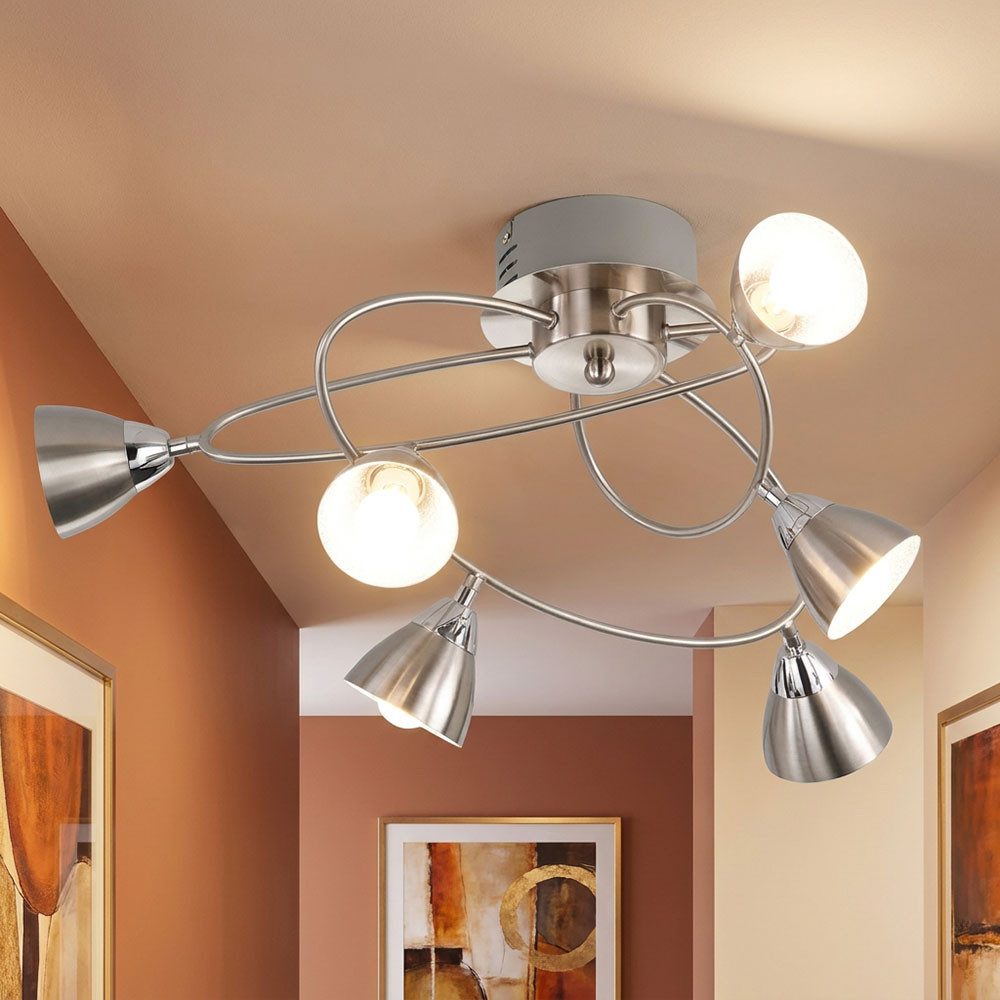WOFI LED Deckenleuchte, LED-Leuchtmittel fest verbaut, Warmweiß, Deckenlampe Deckenleuchte Esszimmerlampe Designlampe, 6-flammig