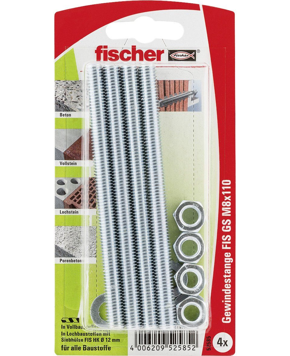 Schrauben- und Dübel-Set Fischer Gewindeanker FIS M8 x 110 mm - 4 Stück