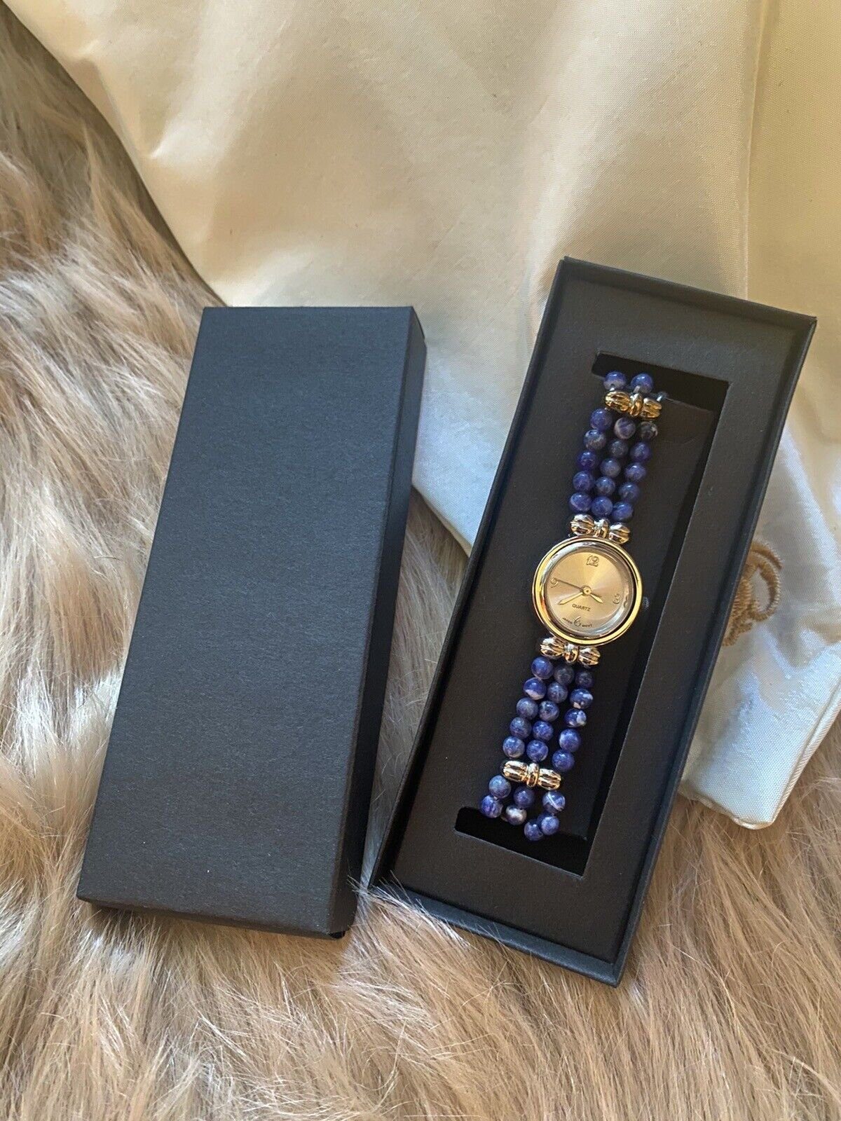 Eden Stone Quarzuhr Edelstein Armbanduhr Perlen Damen Uhr Sodalith Unikat Edelsteine, (1-tlg)