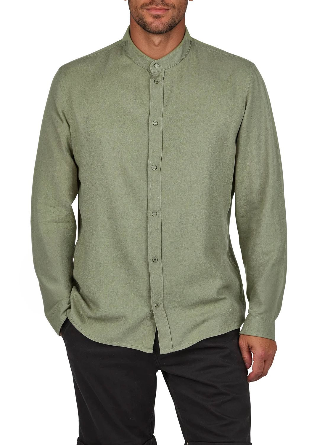 DENIMFY Langarmhemd Herren Leinen Hemd DFJesper Regular Fit (1-tlg)