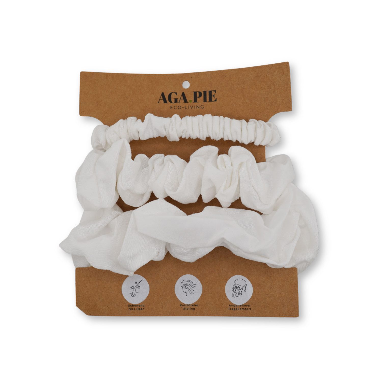 AGA.PIE Haargummi Scrunchie-Set, aus 100% Lyocell aus Bambus-Cellulose, besonders sanft zum Haar
