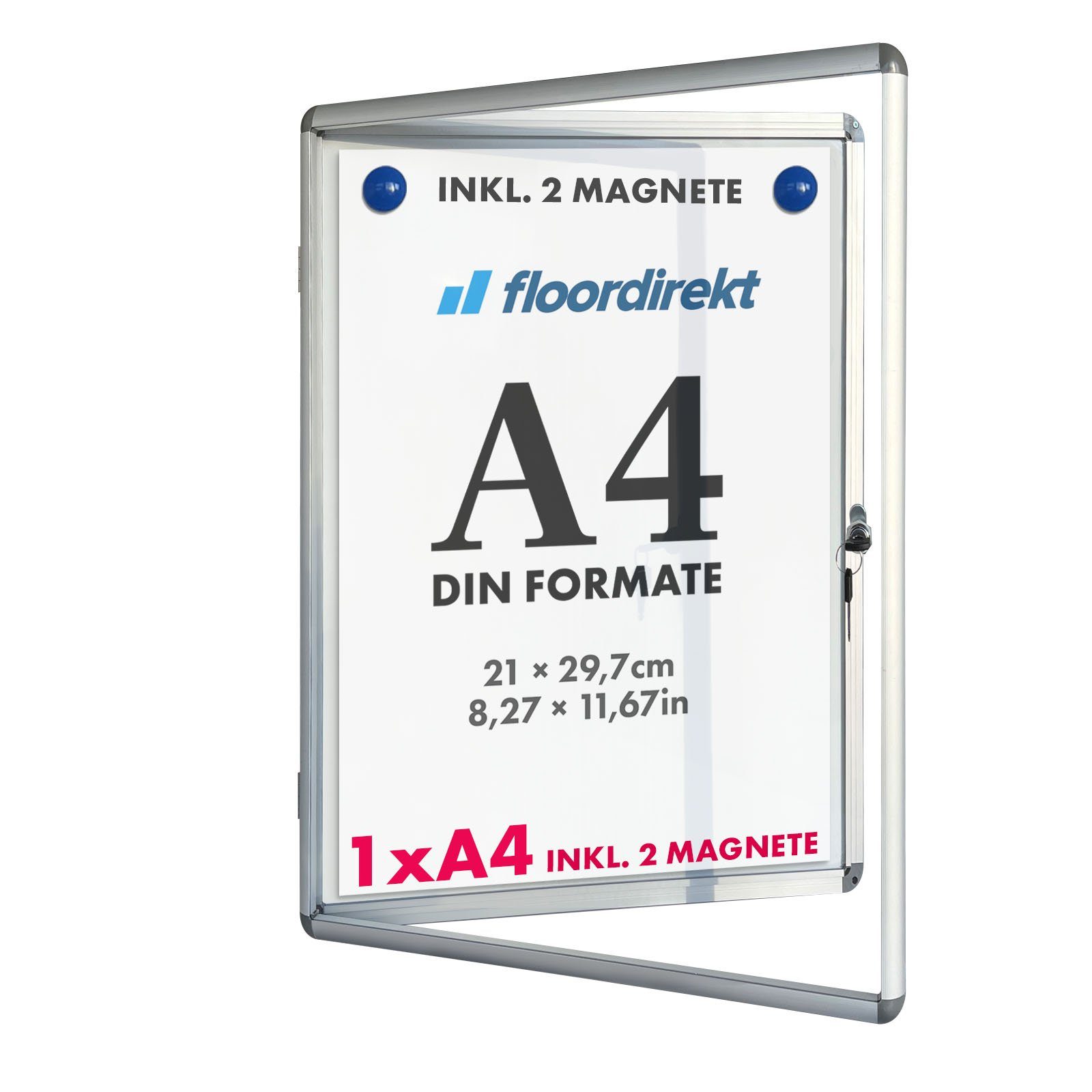 Karat Hinweisschild Schaukasten Premium, Acrylglas-Tür, Viele Größen