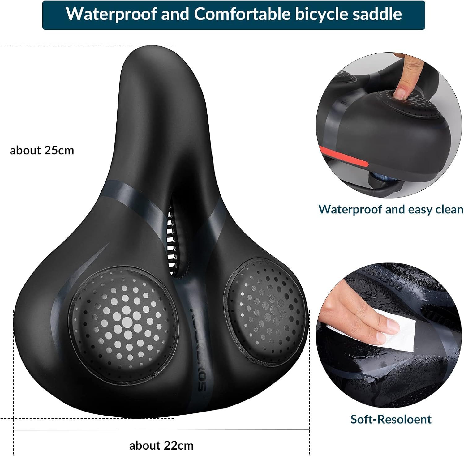 ROCKBROS Fahrradsattel Fahrradsattel mit Memory-Foam für MTB, Cityrad, Trekkingrad