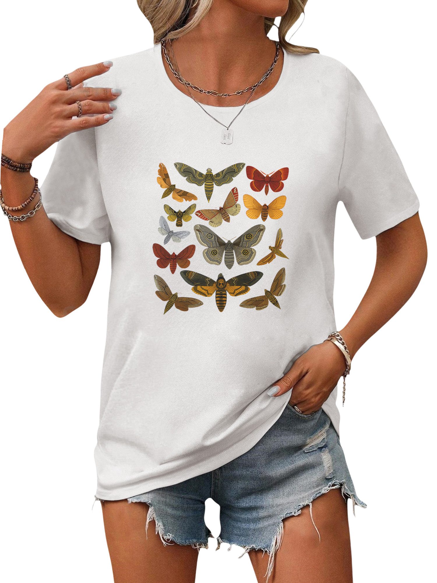 PYL Rundhalsshirt Damen Sommer Casual Bequemes günstig online kaufen