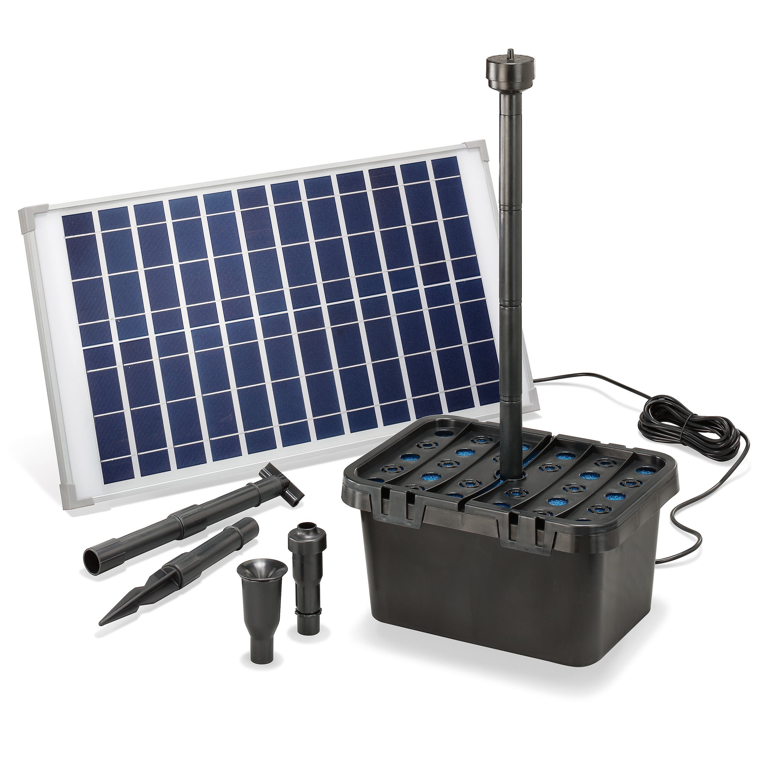 esotec Teichfilter 25/1250 Solar Unterwasserfilter-Set Pumpe 1250l/h Modul 25Wp 100903 (Komplettset)