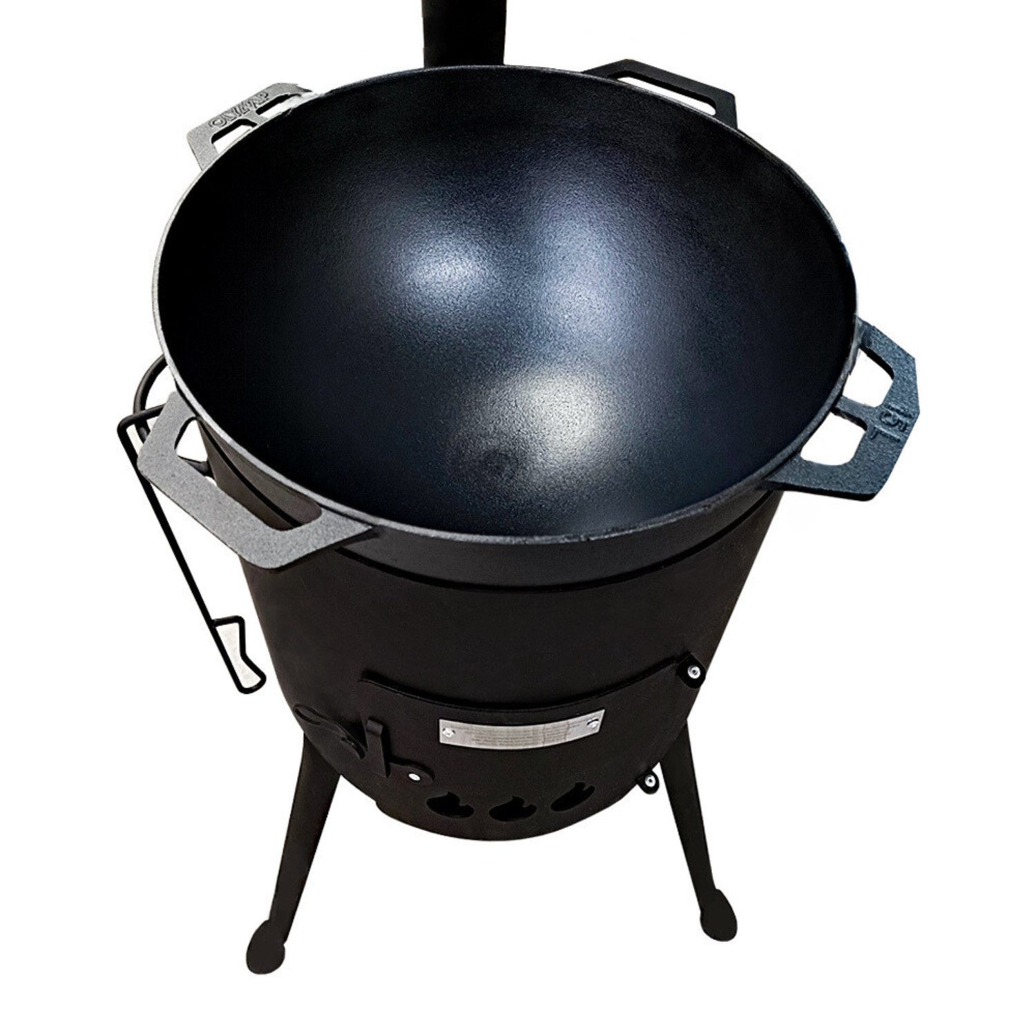 Grillpeter Utschak charcoal grill set with 15L kazan, chimney and pusher iron