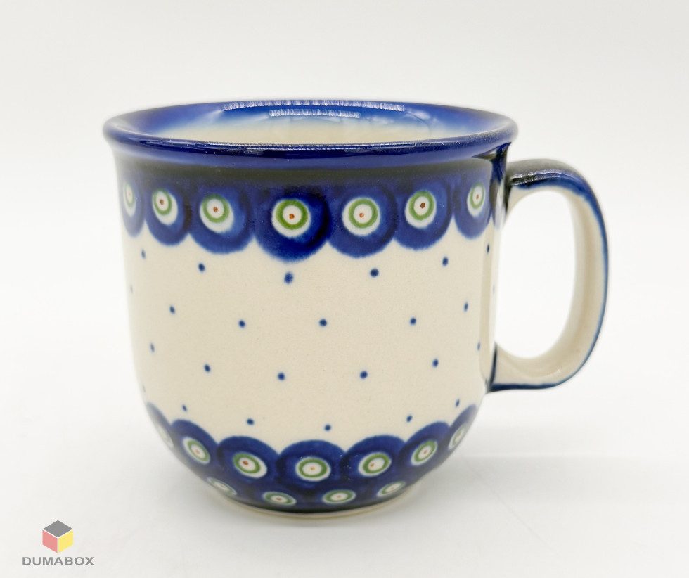 Ceramika Bolesławiecka Kalich Becher Handgefertigte Bunzlauer Keramik Tasse, Becher 300 ml