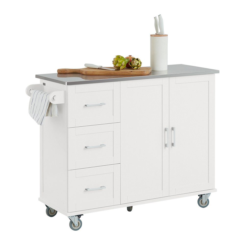 Kücheninsel FKW30, Sideboard Küchenschrank mit Küchenwagen SoBuy Servierwagen Arbeitsplatte