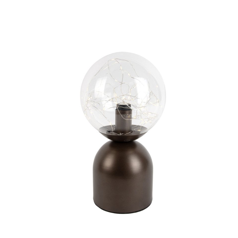 Qazqa Tischleuchte Pallon trend, LED wechselbar, Extra-Warmweiß, QAZQA Tisch­leuchte, e27, Bronze, Glas, Design