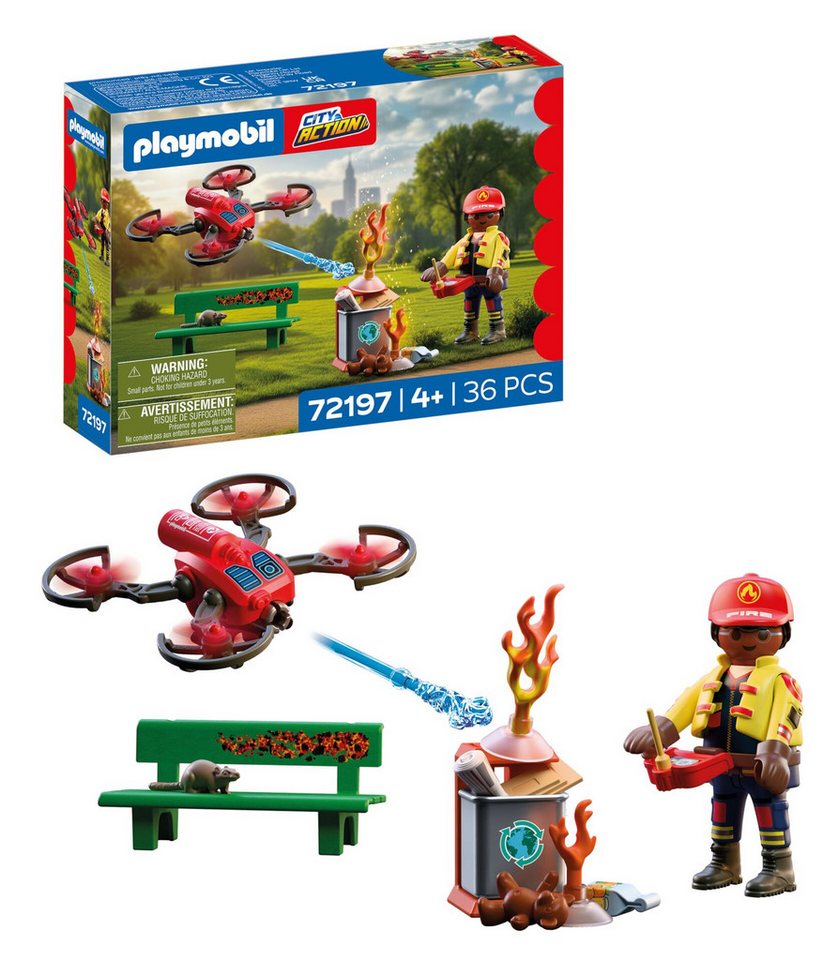 Playmobil® Feuerwehr-Löschdrohne (72197), City Action Konstruktions-Spielset, Made in Europe