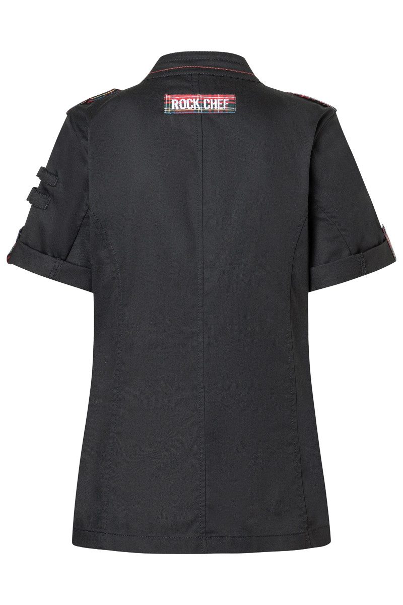 Karlowsky Fashion Kochjacke KARLOWSKY Damen Kochjacke ROCK-CHEF®-Stage2 Kurzarm Schwarz